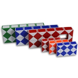 Magic Snake Cube Twist Puzzle Bundle of 6! 3 Mini Cubes and 3 Large Cubes (Bundle 6 Pack)