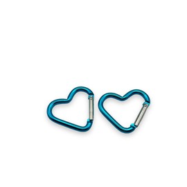 Heart Shaped Keychain Clips Heavy Duty Carabiner Aluminum Alloy Carabiner Clip Spring Snap Hook Holder Lightweight Aluminum Alloy Keychain Clip Backpack Carabiner Rustproof - blue