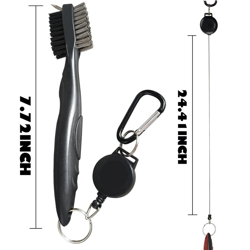 Golf Club Brush and Club Groove Cleaning Brush Nylon Steel