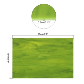 sourcing map Stained Glass Sheet Mosaic Tile 7.9 Inch x 5.9 Inch Green Stained Glass Sheets for Crafts DIY, Art Project