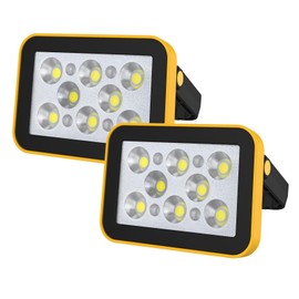 T-SUN Rechargeable LED Work Light,COB Portable Flood Lights,Battery Powered Job Site Lighting,4 Modes Portable Work Light Waterproof for Outdoor,Camping,Hiking,Workshop,Car Repairing Emergency(2 Pack)