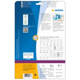 HERMA CD Case Inserts for Slim Cases, 1 Insert Per A4 Sheet, 25 Inserts for Printers, with Perforation, 121 x 242 mm (5033), White