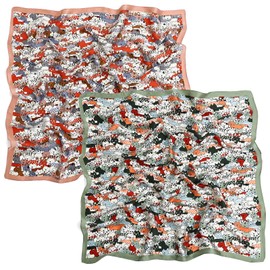 STARWHISPER 27" Square Head Scarf for Women Silk Feeling Satin Women Fashion Silk Scarf for Wrapping Hair(Cat kingdom2)