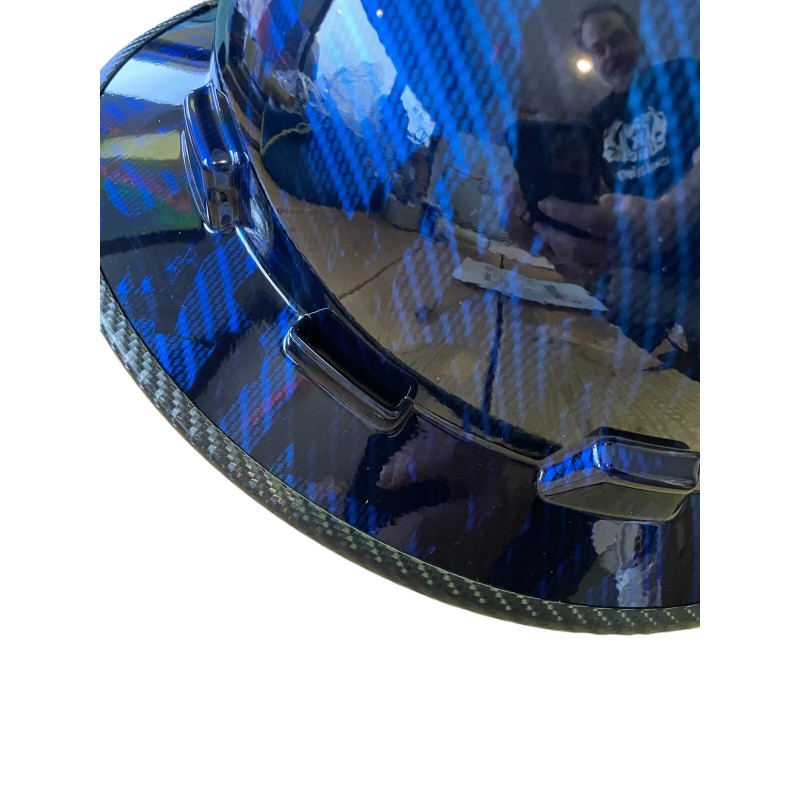 MSA Custom Hard Hat Blue Kandy CarbonFiberFla