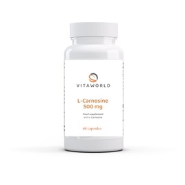 Vita World L-Carnosine 500mg 60 Capsules Made in Germany l Vegan l Highly-dosed l Amino Acid l 500 mg carnosine/Capsule