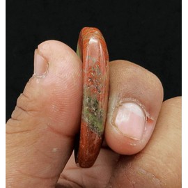 Unakite Thumb Worry Rubbing Stone for Anxiety Healing ~ Oval Cabochon Stone ~ Easy to Carry Natural Crystal Pocket Palm Stone