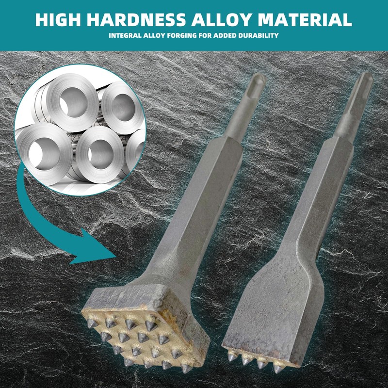 2Pcs SDS Plus Bushing Tool Bit, 4 Tips SDS Plus