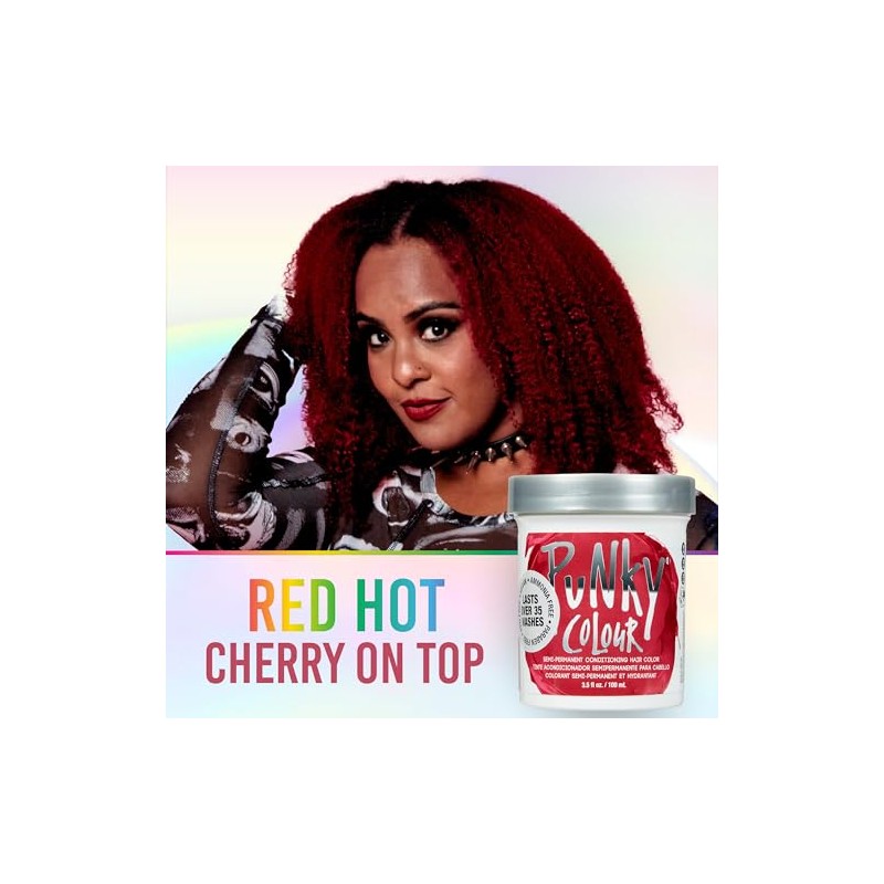 Jerome Russell Punky Color de Cabello Acondicionador Semi-Permanente, Cherry on