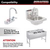 DuraSteel Wall Mount Faucet 90-Degree Elbow - Commercial Kitchen No