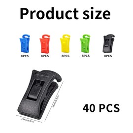 Pack of 40 sock clips for washing machine and dryer, sock clips, clothes pegs, sock holder, colourful sock clips, sock tensioner, sock sorter, socks washing organiser for organising, drying