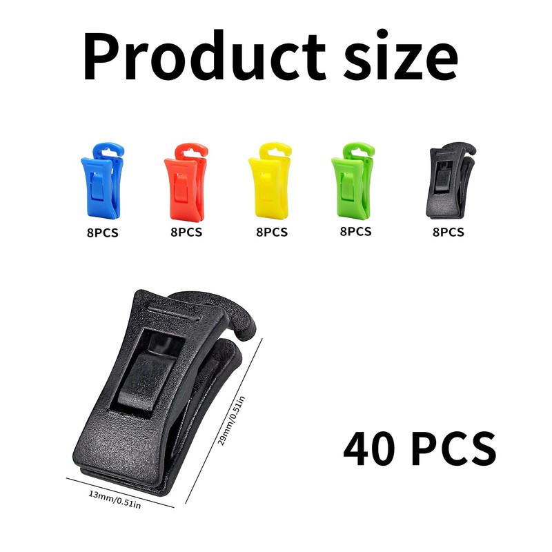 Pack of 40 sock clips for washing machine and dryer,