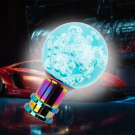Unbranded Light Blue Crystal Transparent Bubble Round Ball Manual Gear Head Shift Knob