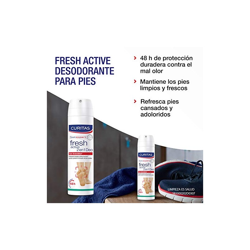 Curitas Fresh Active 2 En 1 Desodorante Spray Para Pies