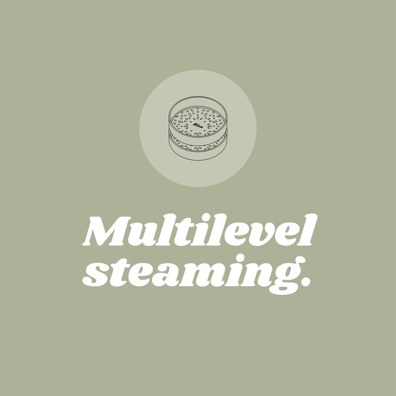 Risa Stackable Steamer - Food-safe Silicone Steamer for Vegetables, Dumplings,