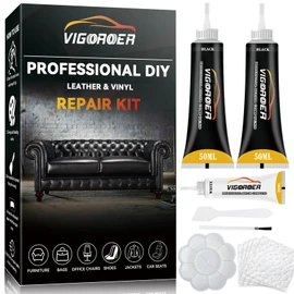 Black Leather Repair Kit for Furniture, Leather Seat Repair Kit for Cars, Easily Restore Car Interior, Sofa, Purse and Jacket, Restore Any Material with Super Easy Instructions