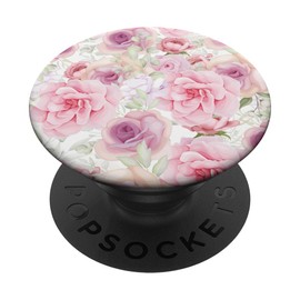 Aesthetic pattern roses flower pink roses pop sockets with interchangeable PopGrip