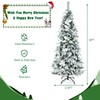 DORTALA Artificial Christmas Tree, 6FT Snow Flocked Pencil Slim Xmas