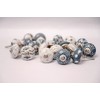 PUSHPACRAFTS Hand Painted Ceramic Cupboard Drawer Knobs 20 Pieces Grey