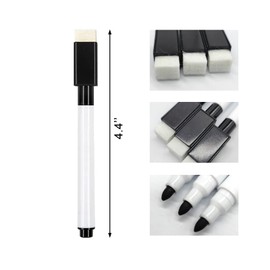 Qiuyan 6pcs Mini Magnetic Dry Erase Markers Fine Tip White Board Dry Wipe Pens with Erasers Cap for Whiteboard Dry-Erase Boards School Office Home (Black)