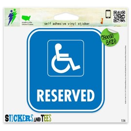 Handicap Parking Sign Vinyl Car Bumper Window Sticker 2" x 2"