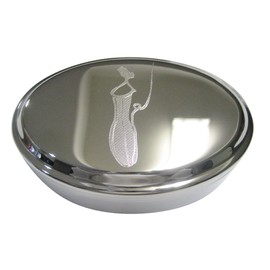 Kiola Designs Silver Toned Nepenthes Pitcher Carnivorous Plant Oval Trinket Jewelry Box
