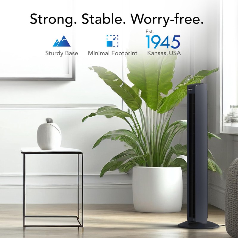 Vornado OZI42DC Tower Fan with Remote and Timer, Oscillating Standing