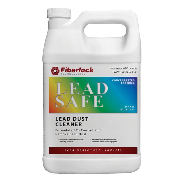 Fiberlock LeadSafe Cleaner, 1 Gallon, Lead Dust Cleaner, Controls & Removes Lead Dust After Renovation, Repair, Painting or Abatement Projects, Ideal for Walls, Windows, Floors, Doors, Trim & More