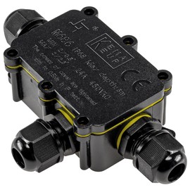 ChiliTec Junction Box Outdoor IP68 Waterproof 3-Way Cable Connector Box 3-Pin Connection Box Earth Cable Electric Outdoor Junction Box