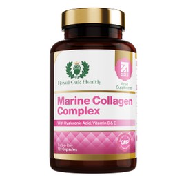 Marine Collagen Complex – 120 Hydrolyzed Fish Collagen Capsules – Enriched with Vitamin C, Natural Vitamin E, Hyaluronic Acid – 1000mg Marine Collagen Peptides Per Serving