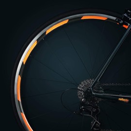 reflecto Reflector Stickers for Bicycle Rims – 24 Strips in a Set – Ideal for 27.5 to 29 Inch Rims – Neon Colour Yellow or Orange – Rim Stickers Daylight