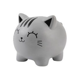 I-TOTAL® Funny Decorative Money Box/Coin Purse Made of Durable Plastic (GREY CAT)