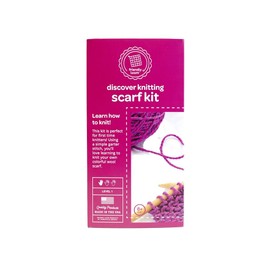friendly loom friendly loom Quick to Knit Scarf Knitting Kit from Harrisville Designs, Beginner Knitters Kids and Adults-All Wool Yarn Made in The USA Pink