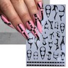 IDDFEVE 8 Sheets Gothic Nail Art Stickers - Gold Silver