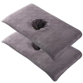 NASSMOSSE NASSMOSSE Massage Table Cover 2Pcs Soft Massage Bed Cover with Face Hole 16x32' Reusable Spa Beauty Bed Cover Towel with Face Hole Massage Bed Sheet for Skin Care Dark Grey
