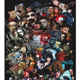 WANGMAOMAO Paint by Numbers Kits 40cm x 50cm Canvas DIY Acrylic Painting for Adults and Kids with Paints Brushes and Card Sized Magnifier Horror Movie Characters-Frameless