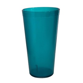 Party Outlaw Teal Plastic Cup Tumblers 6 Pc 16oz Lightweight, Heavy Duty Stackable Cafe Style Plastic Glasses. Reusable & Dishwasher Safe Ice Tea & Water Cupsafe Ice Tea & Water Cups