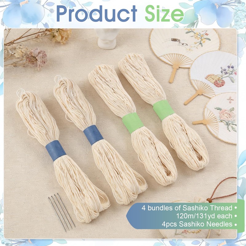 4pcs Sashiko Thread Jumbo Skein Sashiko Kit Sashiko Skein with