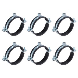 uxcell 6 Pcs Split Ring Pipe Hanger, 90mm/3.5inch Adjustable Pipe Bracket Clamp Wall Ceiling Mount Pipe Strap Support for Plumbing Drainage Pipe Tube
