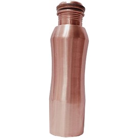 Kunal Pure Copper Water Bottle 34 Oz, Curve water Bottle Joint Free-Ayurveda Health For Travelling Purpose Copper Vessel for Drinking Water Bottle 1 Litre Gift, Capacity 1000 Ml