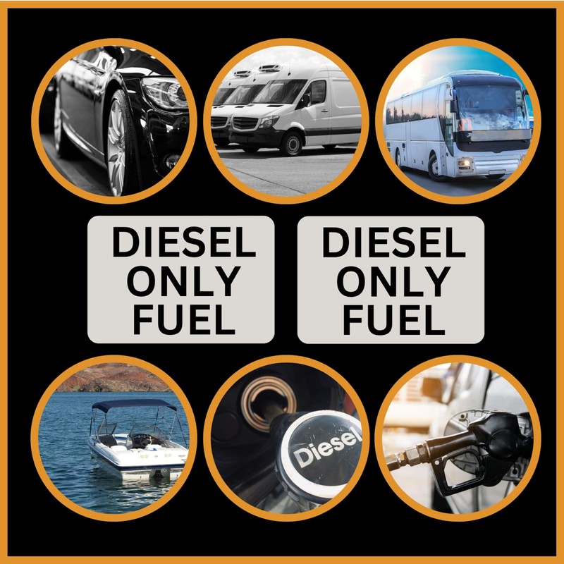 Tek Automotive Diesel Fuel Only Sticker – Twin Pack –