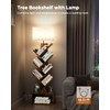 Evermagin 6 Tier Tree Bookshelf with Light, Narrow Bookcase Tower,
