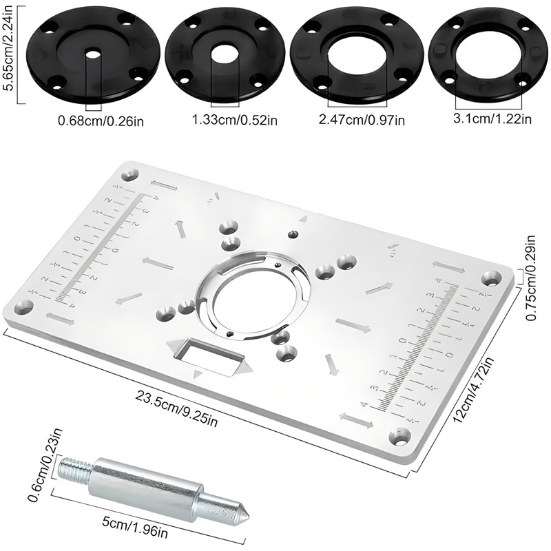 Router Table Insert Plate, Aluminum Router Plate for Woodworking Benches