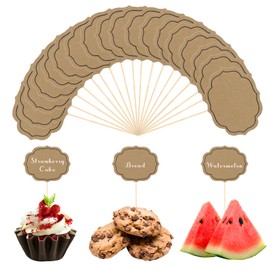 50 Pieces Cheese Markers for Charcuterie Board Buffet Labels Food Tags Blank Toothpick Flags Food Labels Food Signs Picks Cupcake Toppers Picks Accessories for Appetizers Party Decoration Supplies