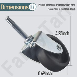 4 Pack 12293 Replacement Wet Dry Vacuum Caster Wheel Compatible with Ridgid/Craftsman/Dewalt Vacuums, for RV1250, RT1200, 1650RV, WD1850M, WD1635M Model Shop Vac Replacement Parts