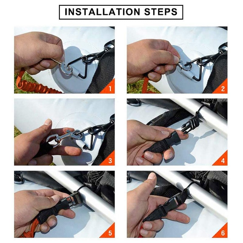 zalati Kayak Paddle Leash Safety Elastic Canoe Paddle Rope with