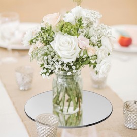 7 PCS Small Round Mirrors for Centerpieces for Tables, 6" Round Circle Acrylic Mirrors Trays Plates for Centerpieces Candle Plate Circle Mirror Trays for Wedding Birthday Party Decorations