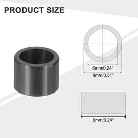 uxcell 8Pcs Sleeve Bearing Plastic Bushings ID 6mm x OD 8mm x Length 6mm POM Wrapped Oilless Bushing, Black