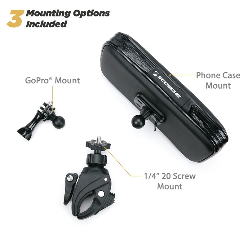 SCOSCHE PSM11002 TerraClamp Tube Phone Mount,Black,3-in-1 Quick Release