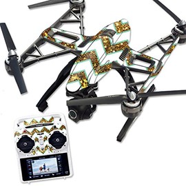 MightySkins Skin Compatible with Yuneec Q500 & Q500+ Quadcopter Drone wrap Cover Sticker Skins Glitter Chevron