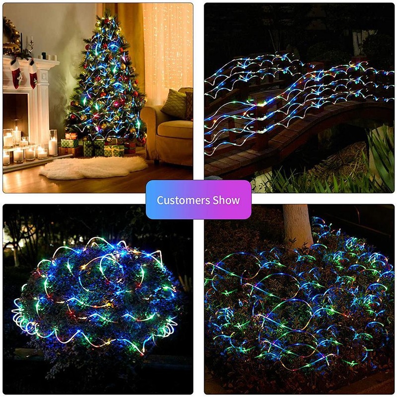 LED Rope Lights 40Ft 100 LEDs Solar Powered String Lights